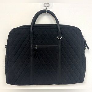 Vera Bradley Quilted Black Laptop Bag Organizer Business Casual Professional